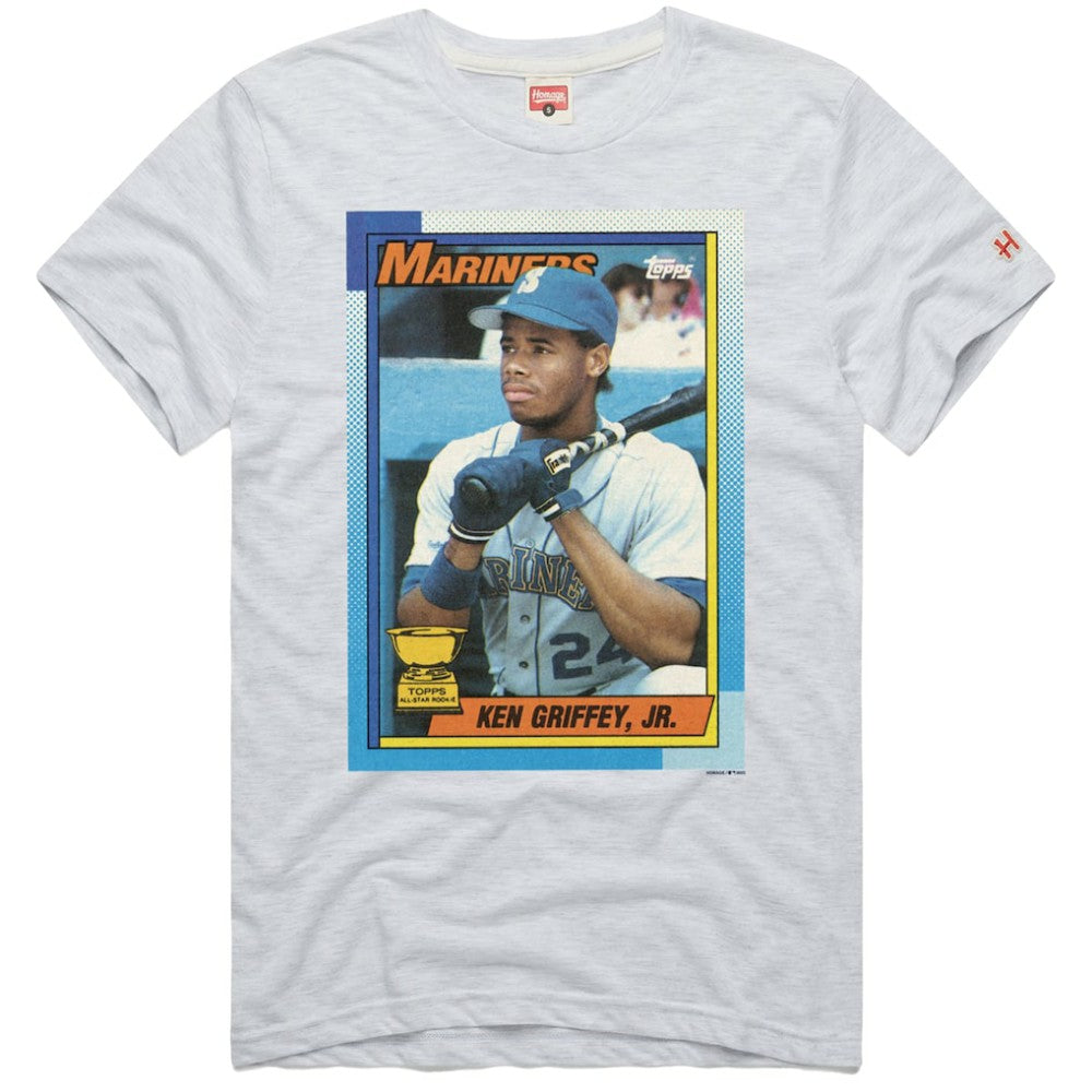Ken Griffey Jr. Seattle Mariners Homage 1990 Topps Baseball Card Player T-Shirt discount