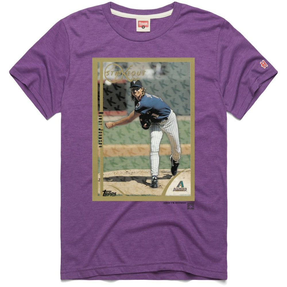 Randy Johnson Arizona Diamondbacks Homage 1999 Topps Baseball Card Player T-Shirt Lifestyle