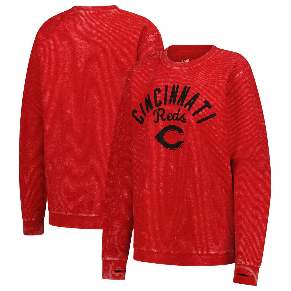 Cincinnati Reds G-III 4Her by Carl Banks Women's Comfy Cord Pullover Sweatshirt Clearance