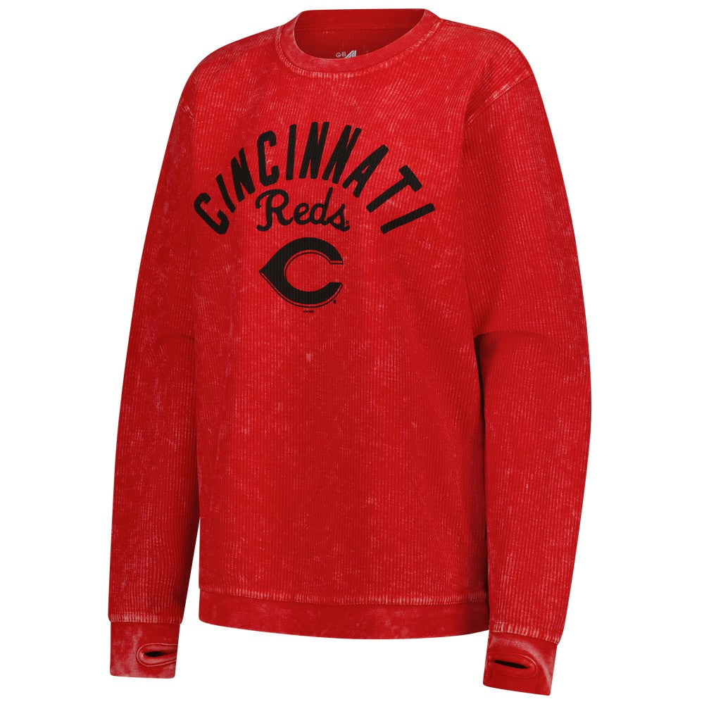 Cincinnati Reds G-III 4Her by Carl Banks Women's Comfy Cord Pullover Sweatshirt Clearance