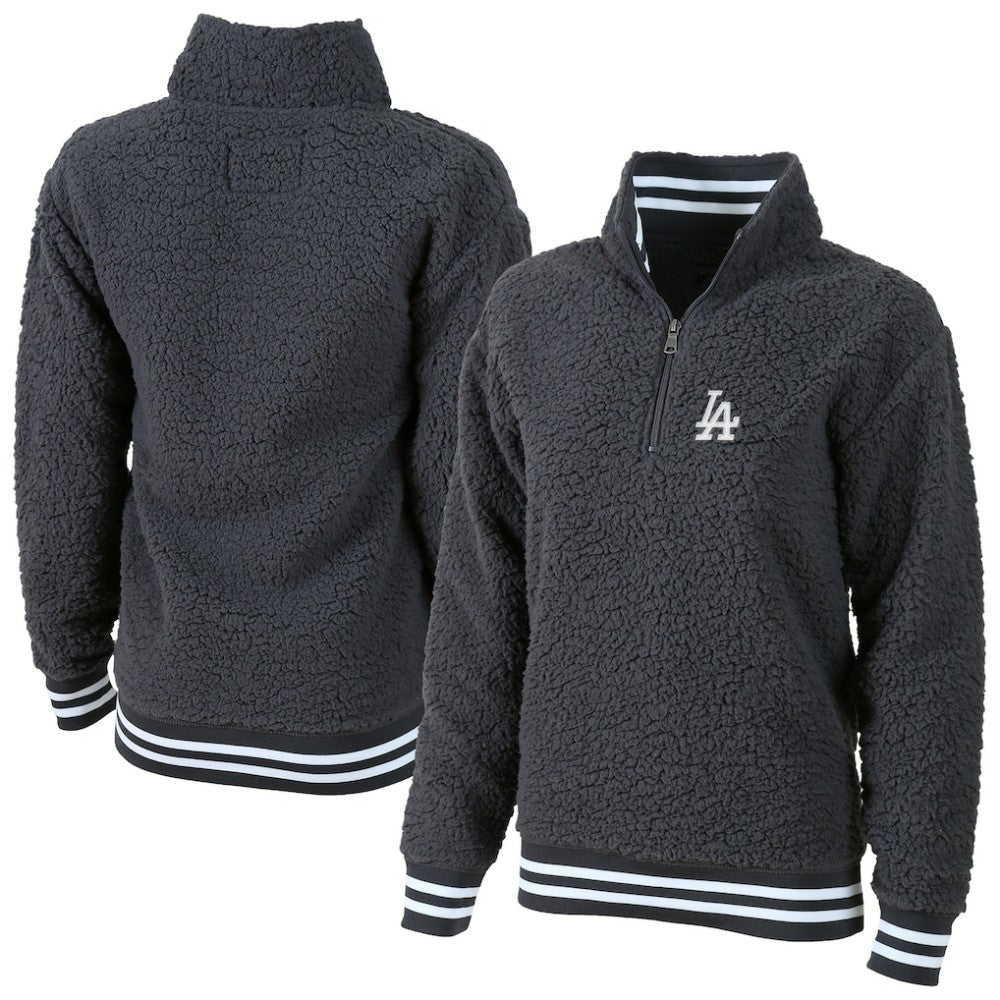 Los Angeles Dodgers G-III 4Her by Carl Banks Women's Play Action Sherpa Fleece Quarter-Zip Jacket Lifestyle