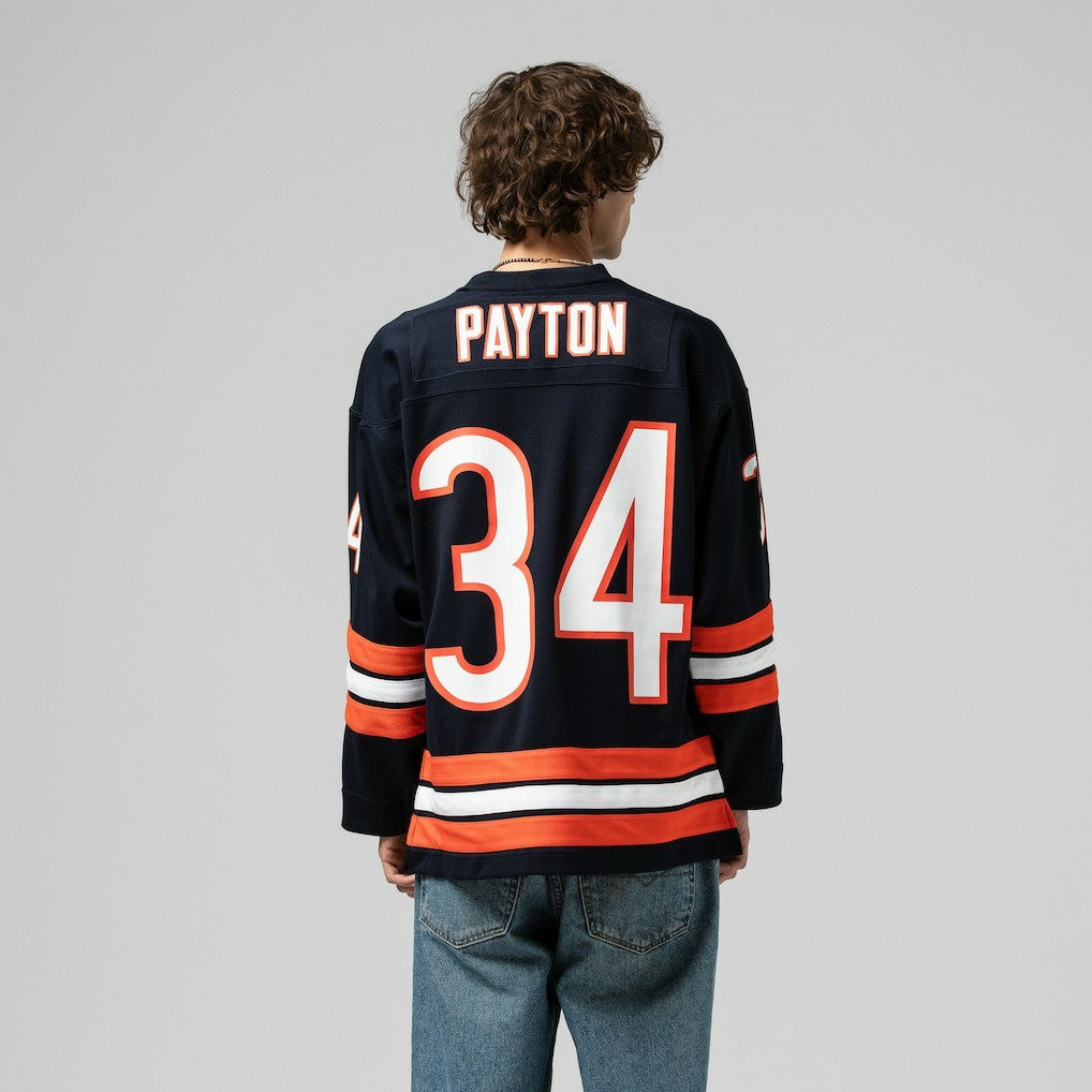 Walter Payton Chicago Bears Maxxed Out Fashion Hockey Jersey Navy - Mitchell & Ness