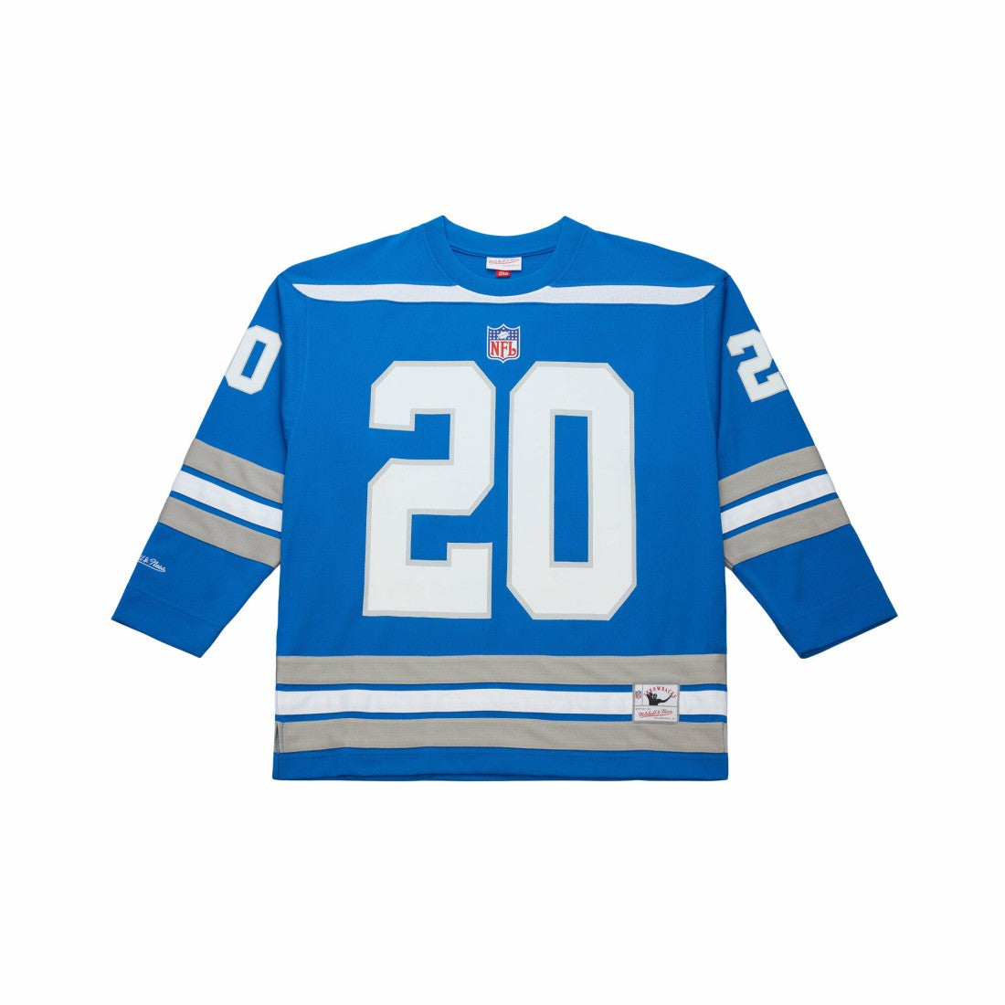 Barry Sanders Detroit Lions Maxxed Out Fashion Hockey Jersey Blue - Mitchell & Ness
