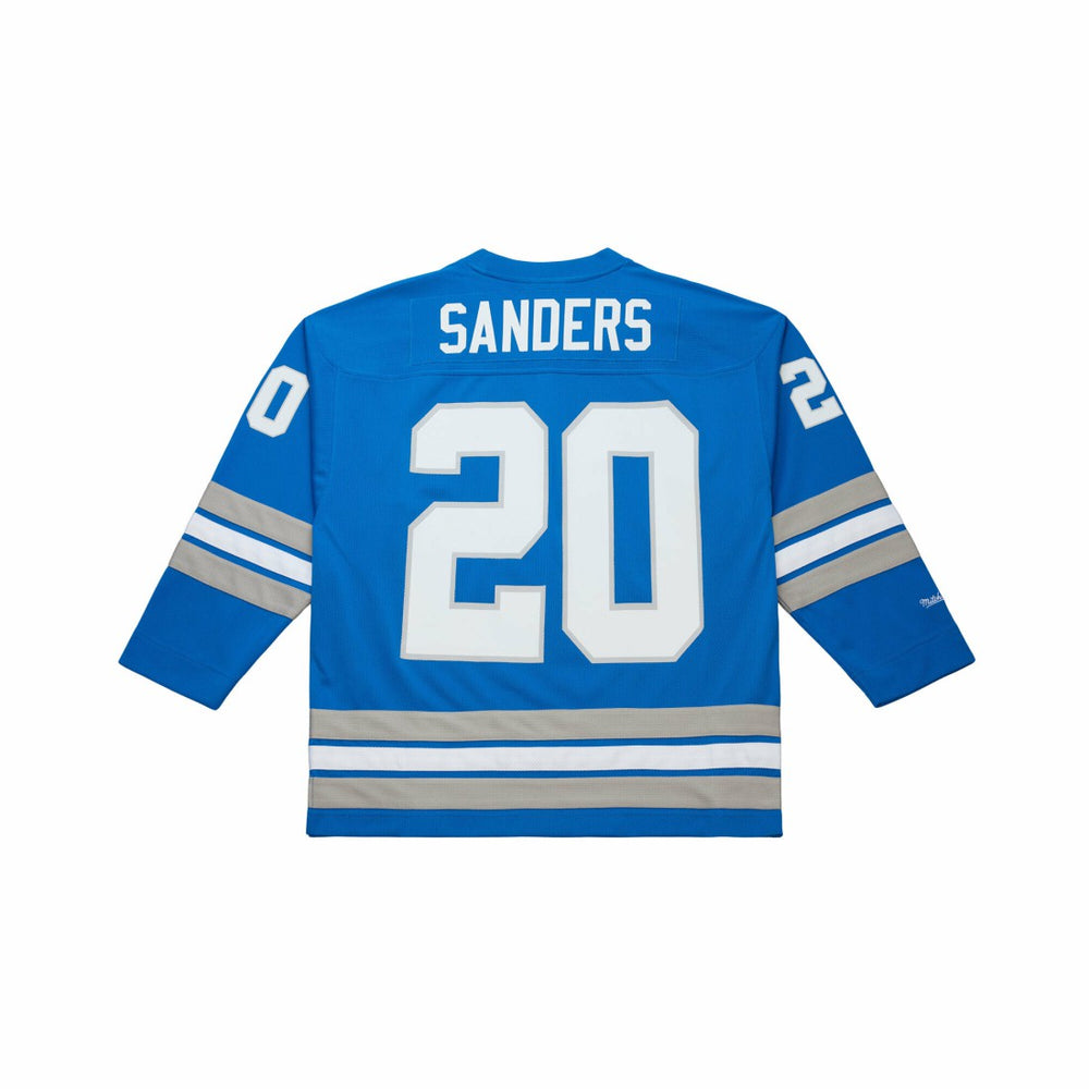 Barry Sanders Detroit Lions Maxxed Out Fashion Hockey Jersey Blue - Mitchell & Ness