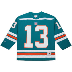 Dan Marino Miami Dolphins Maxxed Out Fashion Hockey Jersey Aqua - Mitchell & Ness