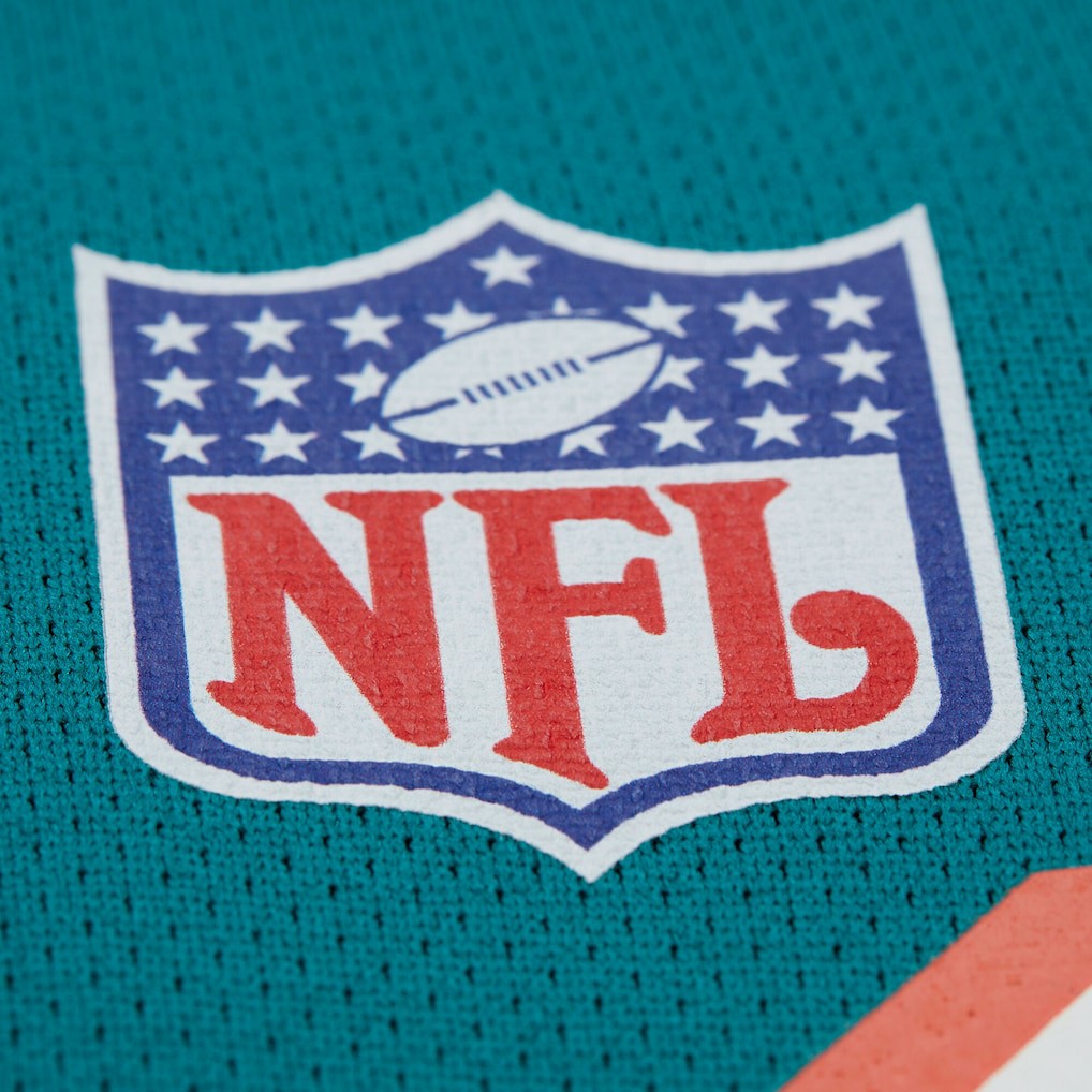 Dan Marino Miami Dolphins Maxxed Out Fashion Hockey Jersey Aqua - Mitchell & Ness