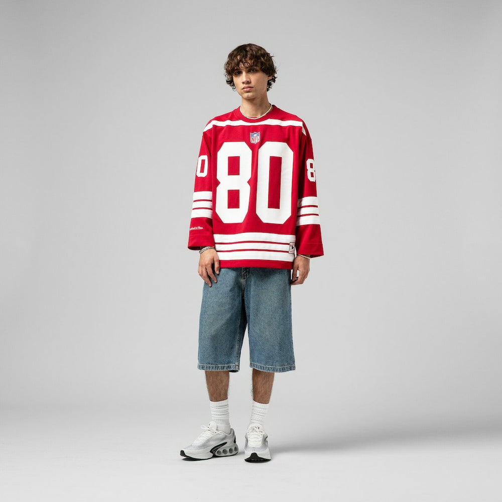 Jerry Rice San Francisco 49ers Maxxed Out Fashion Hockey Jersey Scarlet - Mitchell & Ness