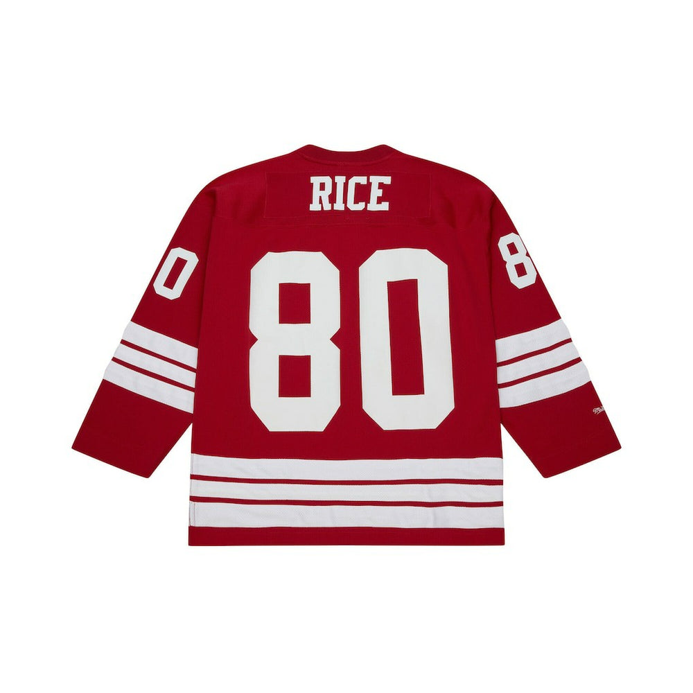 Jerry Rice San Francisco 49ers Maxxed Out Fashion Hockey Jersey Scarlet - Mitchell & Ness
