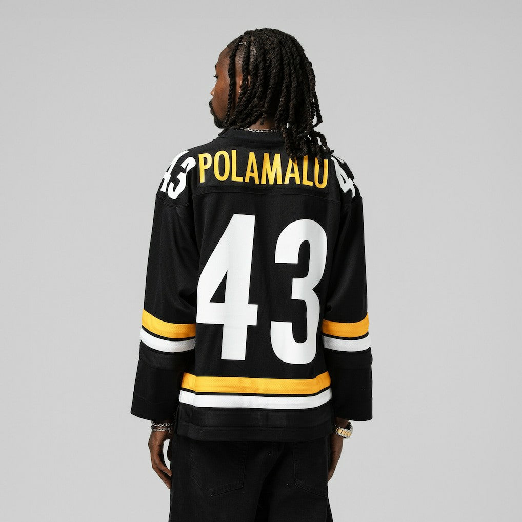 Troy Polamalu Pittsburgh Steelers Maxxed Out Fashion Hockey Jersey Black - Mitchell & Ness