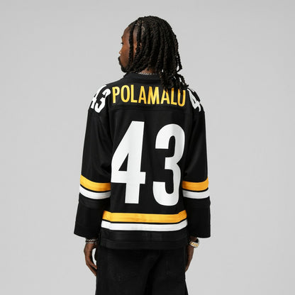Troy Polamalu Pittsburgh Steelers Maxxed Out Fashion Hockey Jersey - Black for sale | NFL Jerseys