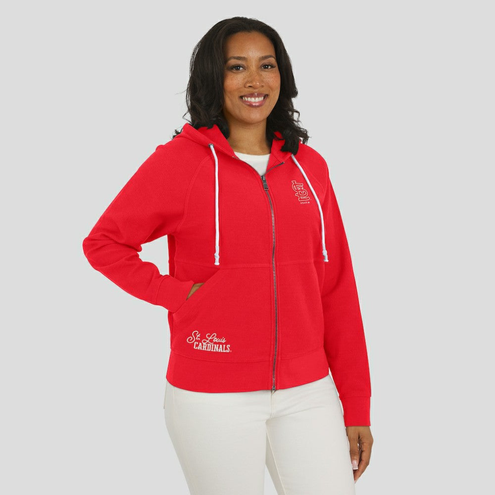 St. Louis Cardinals WEAR by Erin Andrews Women's Vintage Full-Zip Raglan Hoodie for sale
