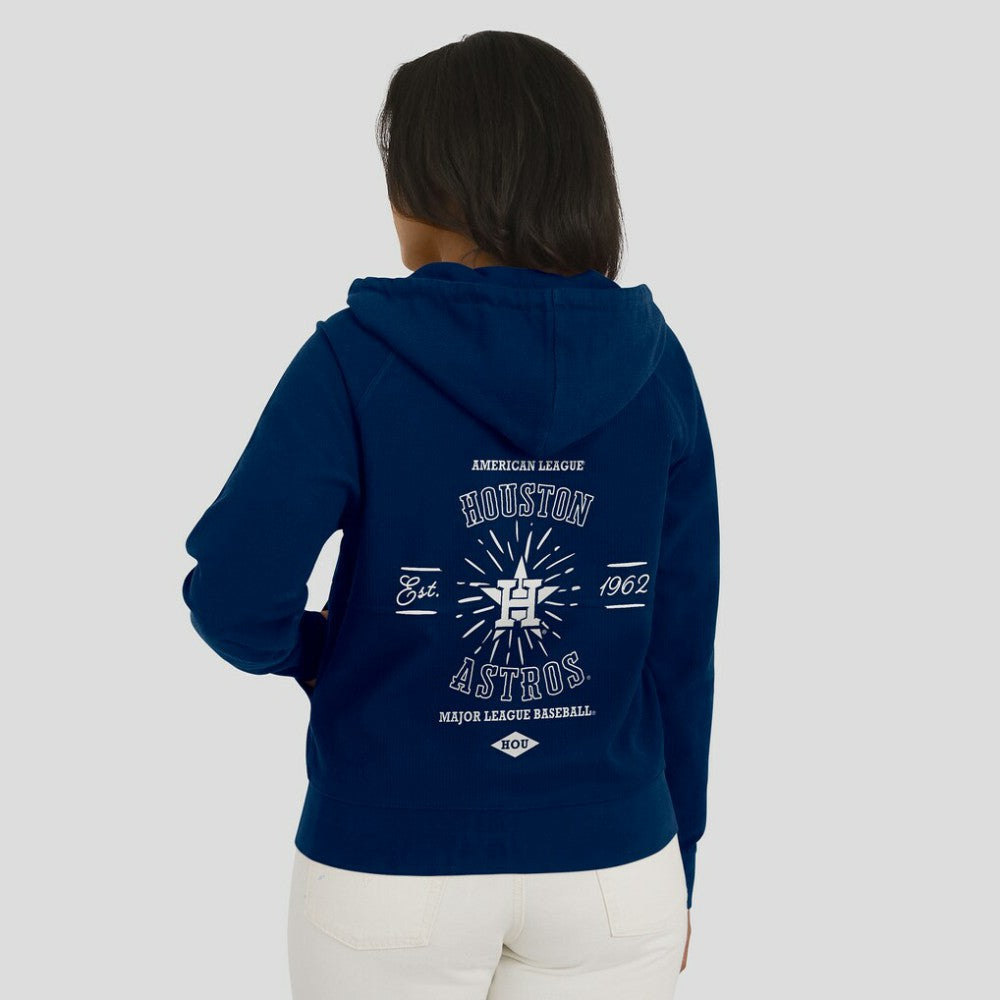 Houston Astros WEAR by Erin Andrews Women's Vintage Full-Zip Raglan Hoodie for sale
