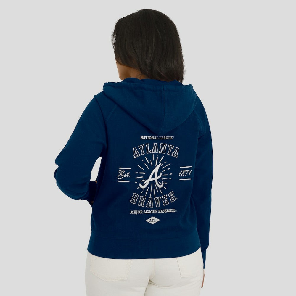 Atlanta Braves WEAR by Erin Andrews Women's Vintage Full-Zip Raglan Hoodie Near Me