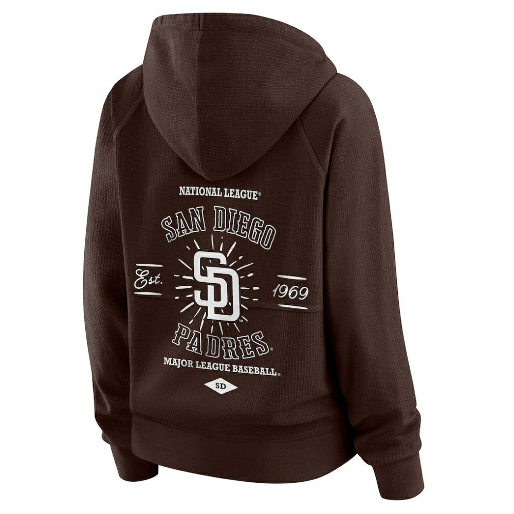 San Diego Padres WEAR by Erin Andrews Women's Vintage Full-Zip Raglan Hoodie discount