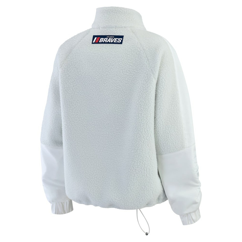Atlanta Braves WEAR by Erin Andrews Women's Polar Fleece Quarter-Zip Jacket for sale