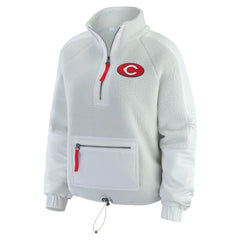 Cincinnati Reds WEAR by Erin Andrews Women's Polar Fleece Quarter-Zip Jacket On Sale
