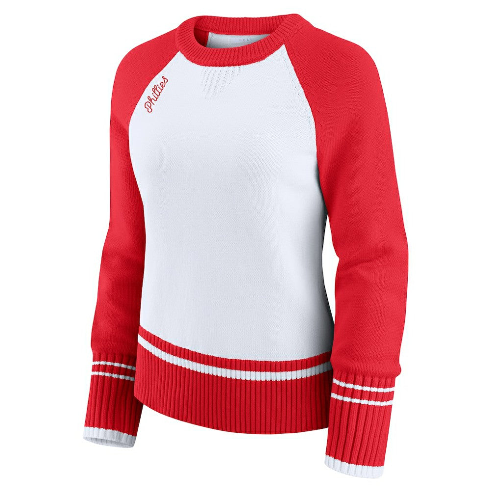 Philadelphia Phillies WEAR by Erin Andrews Women's Colorblock Raglan Sweater discount