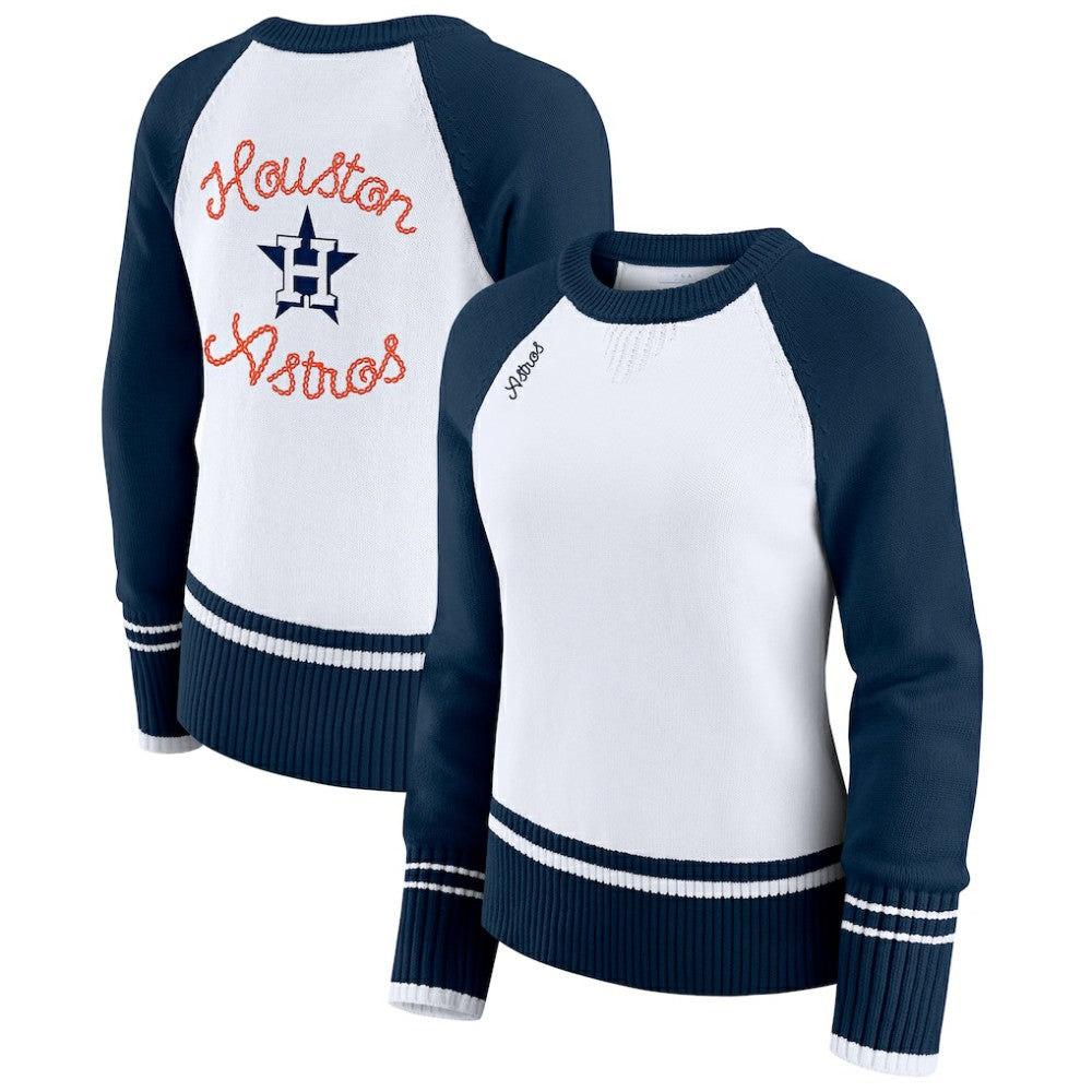 Houston Astros WEAR by Erin Andrews Women's Colorblock Raglan Sweater Lifestyle