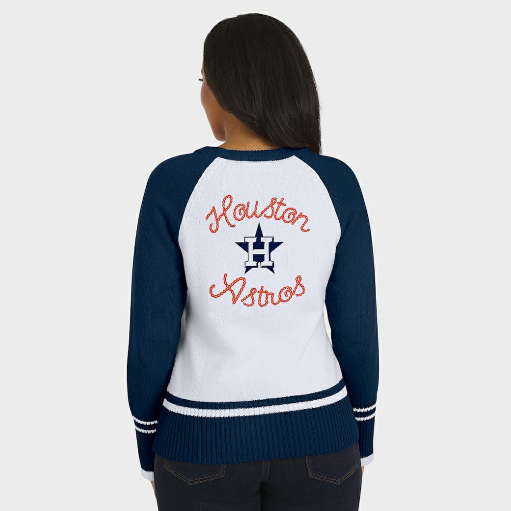 Houston Astros WEAR by Erin Andrews Women's Colorblock Raglan Sweater Lifestyle
