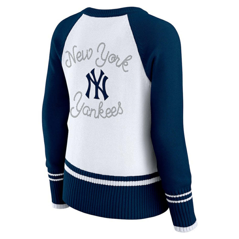 New York Yankees WEAR by Erin Andrews Women's Colorblock Raglan Sweater Near Me