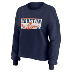 Houston Astros WEAR by Erin Andrews Women's Heavy Rugby Jersey Cropped Long Sleeve T-Shirt & Shorts Lounge Set Online