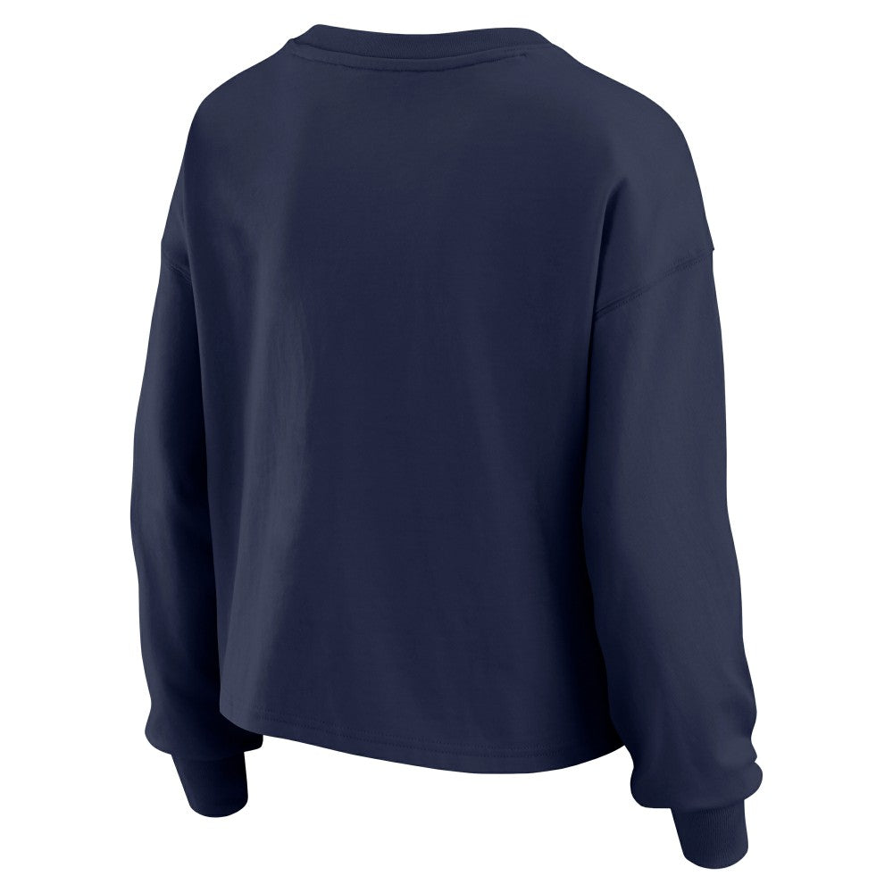 Houston Astros WEAR by Erin Andrews Women's Heavy Rugby Jersey Cropped Long Sleeve T-Shirt & Shorts Lounge Set Online
