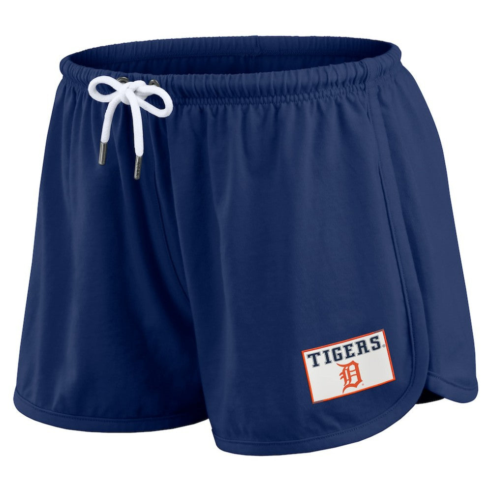 Detroit Tigers WEAR by Erin Andrews Women's Heavy Rugby Jersey Cropped Long Sleeve T-Shirt & Shorts Lounge Set for sale