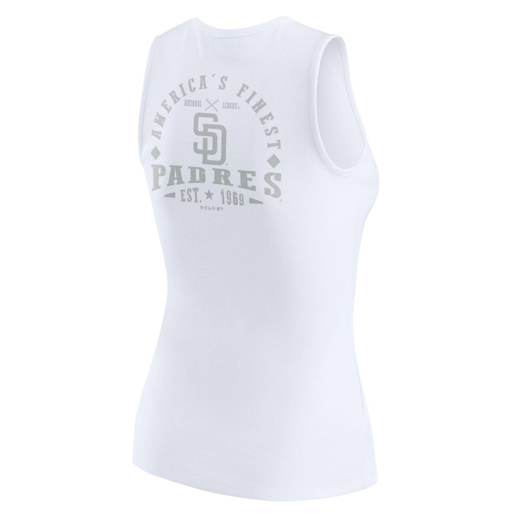 San Diego Padres WEAR by Erin Andrews Women's Rib-Knit Henley Tank Top On Sale