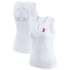 Boston Red Sox WEAR by Erin Andrews Women's Rib-Knit Henley Tank Top discount