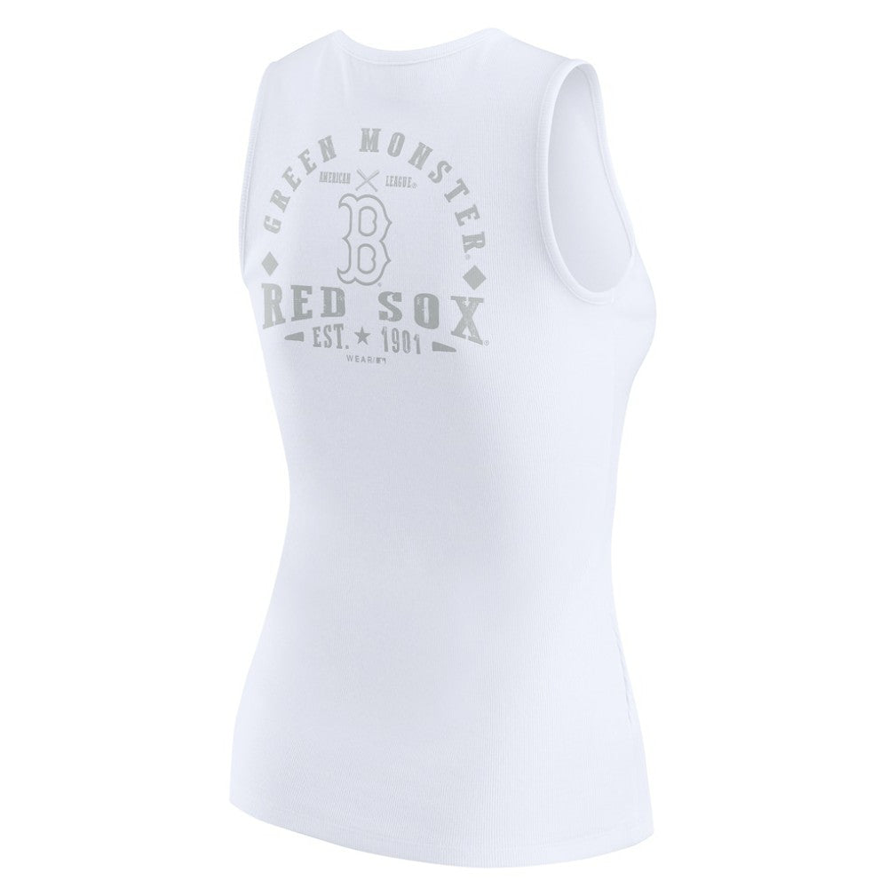 Boston Red Sox WEAR by Erin Andrews Women's Rib-Knit Henley Tank Top discount