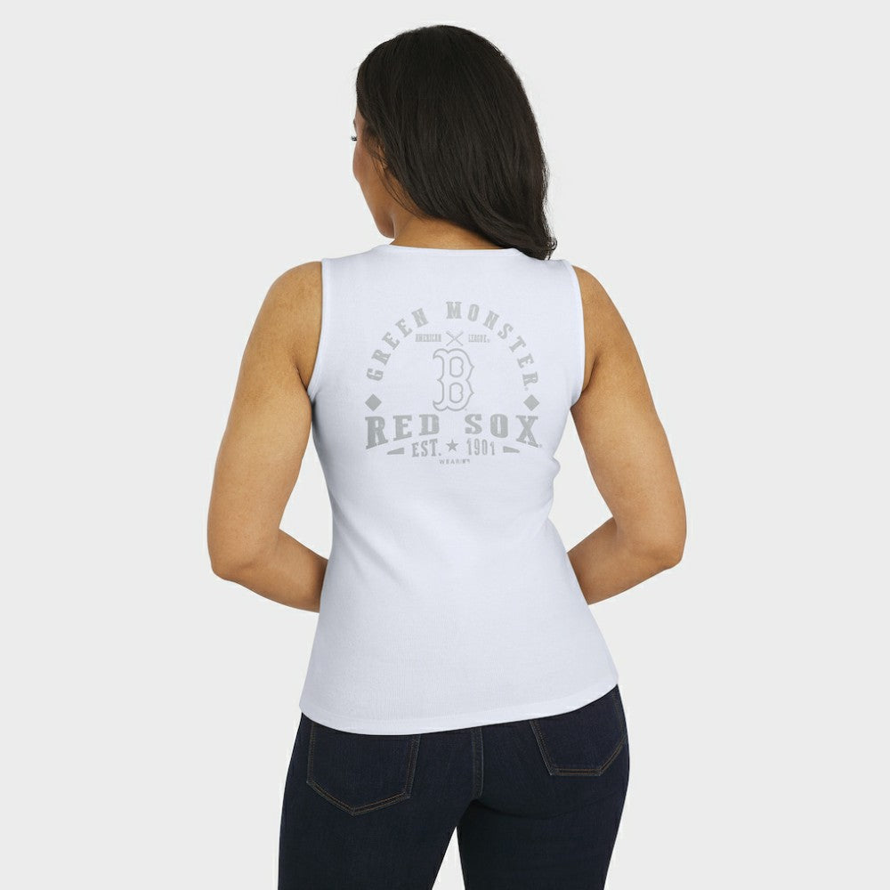 Boston Red Sox WEAR by Erin Andrews Women's Rib-Knit Henley Tank Top discount