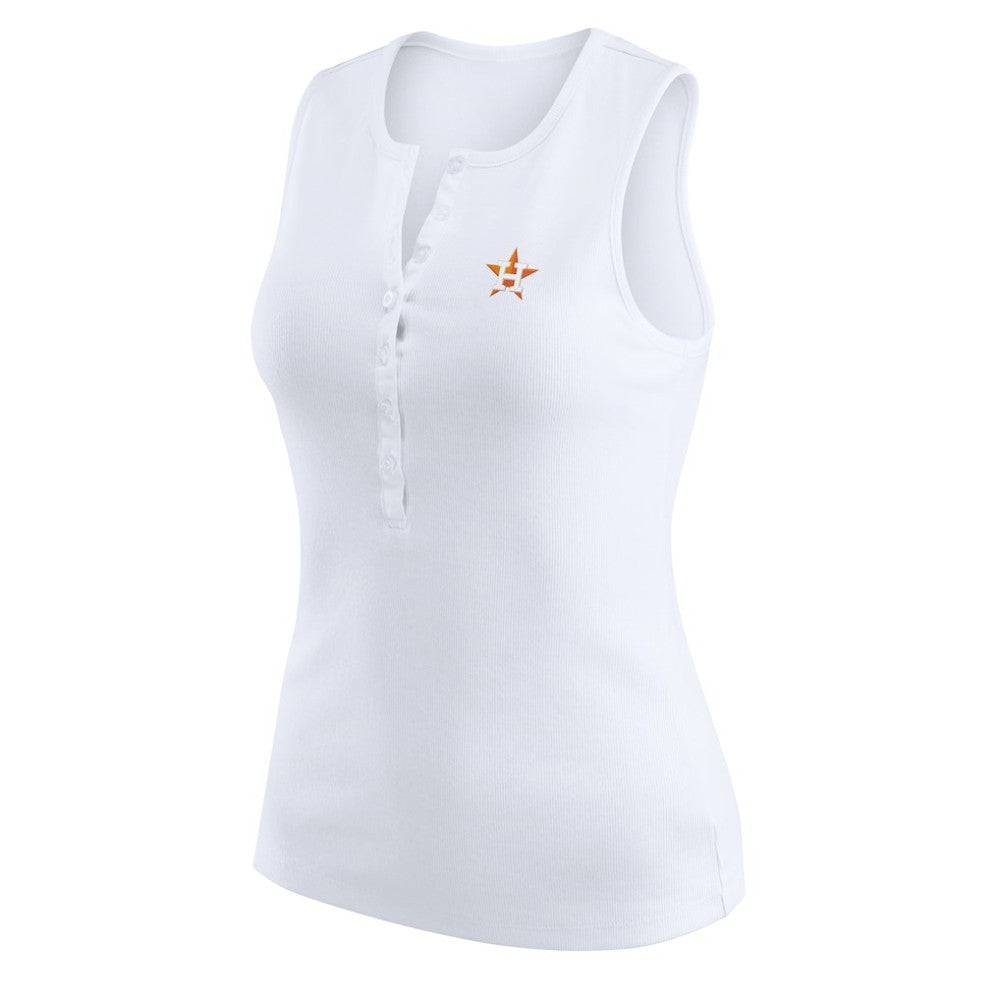 Houston Astros WEAR by Erin Andrews Women's Rib-Knit Henley Tank Top Sale