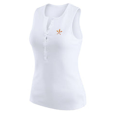 Houston Astros WEAR by Erin Andrews Women's Rib-Knit Henley Tank Top Sale