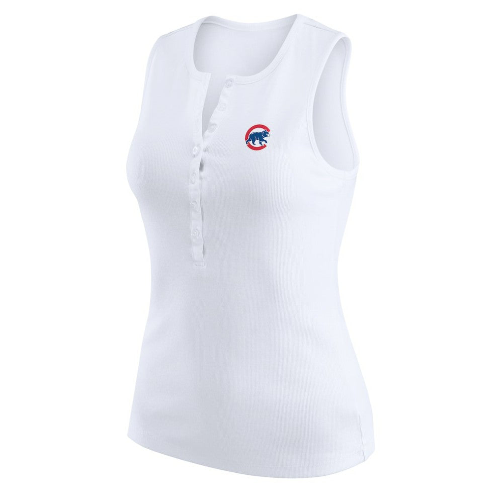 Chicago Cubs WEAR by Erin Andrews Women's Rib-Knit Henley Tank Top Lifestyle