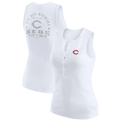 Cincinnati Reds WEAR by Erin Andrews Women's Rib-Knit Henley Tank Top for sale