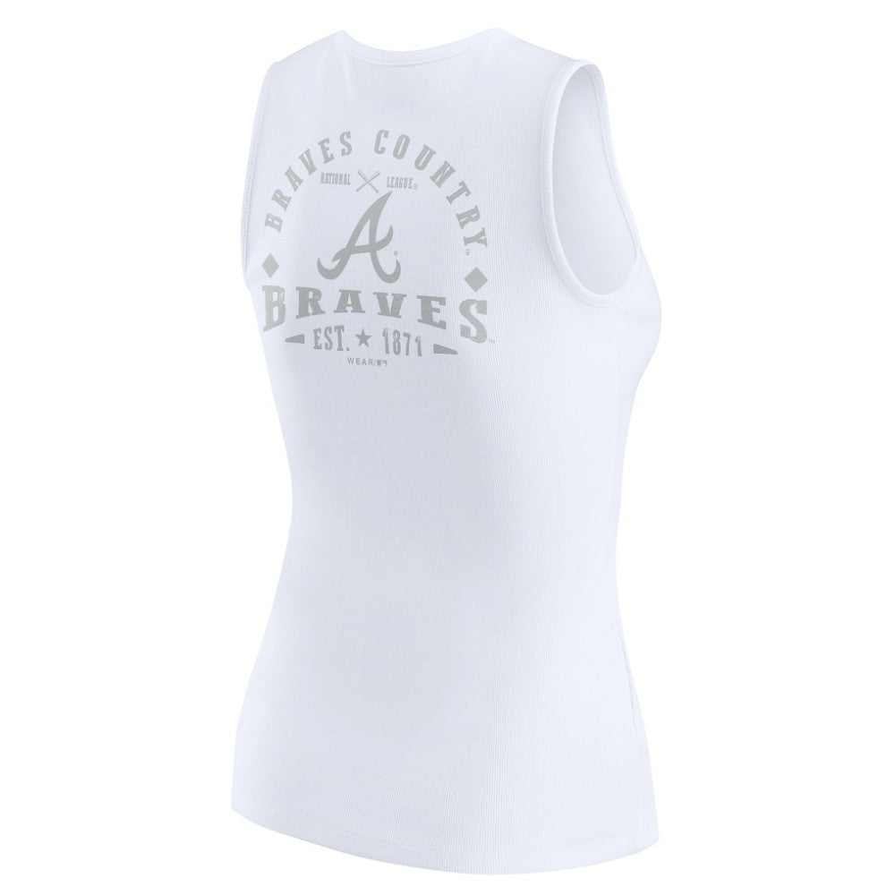 Atlanta Braves WEAR by Erin Andrews Women's Rib-Knit Henley Tank Top On Sale