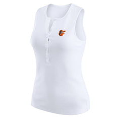 Baltimore Orioles WEAR by Erin Andrews Women's Rib-Knit Henley Tank Top On Sale
