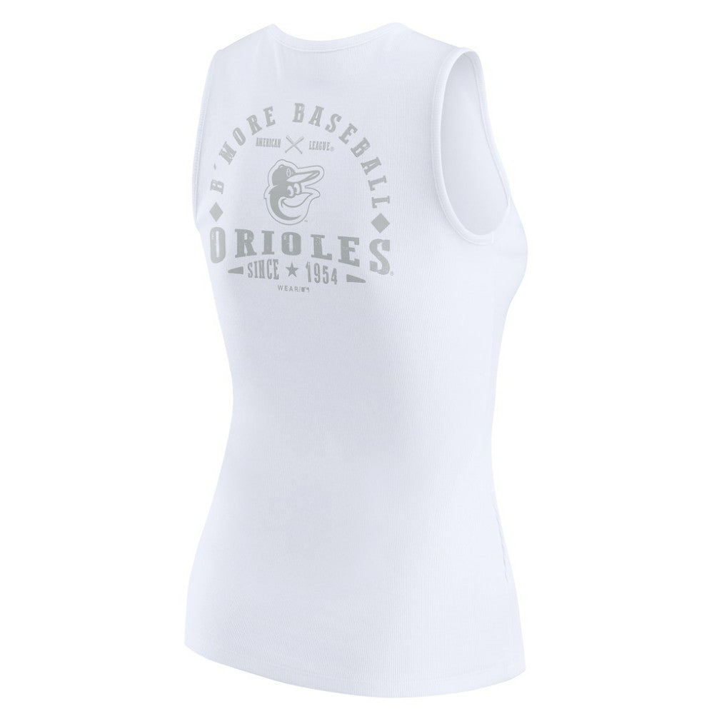 Baltimore Orioles WEAR by Erin Andrews Women's Rib-Knit Henley Tank Top On Sale
