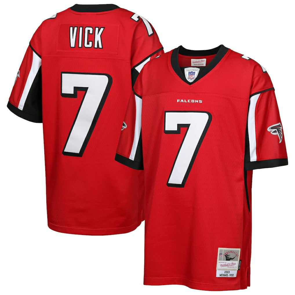 Michael Vick Atlanta Falcons Youth 2003 Legacy Retired Player Jersey Red - Mitchell & Ness