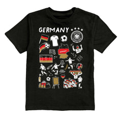 Germany National Team Vive La Fete Youth Impressions Artwork T-Shirts - Black