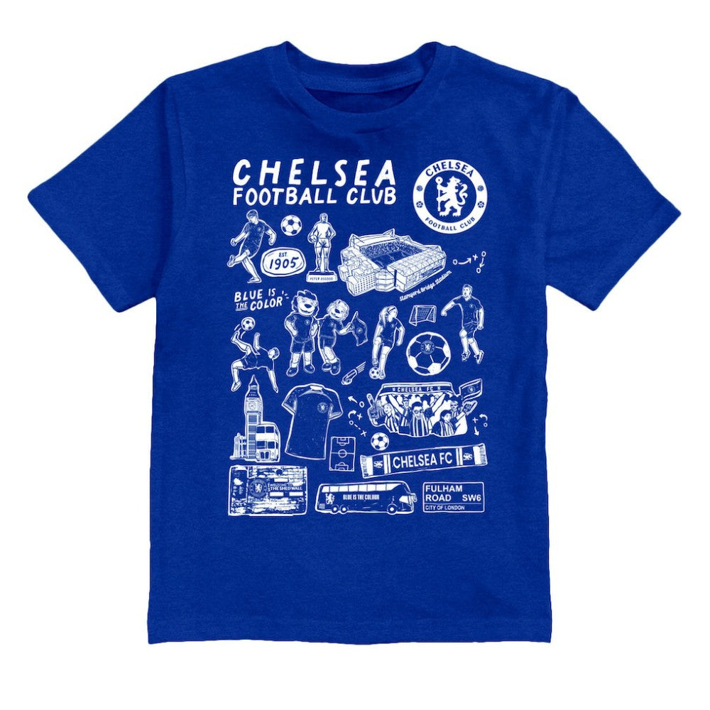 Chelsea Vive La Fete Youth Impressions Artwork T-Shirts - Blue