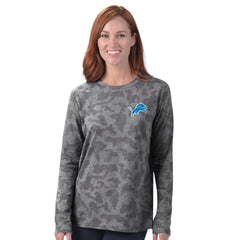 Detroit Lions MSX by Michael Strahan Women's Camo Performance Long Sleeve T-Shirt Grey - NFL