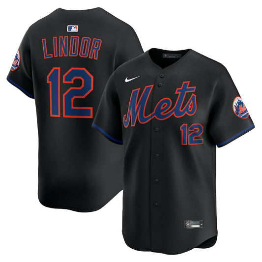 Francisco Lindor New York Mets Nike Alternate Limited Jersey - Black | MLB Jerseys