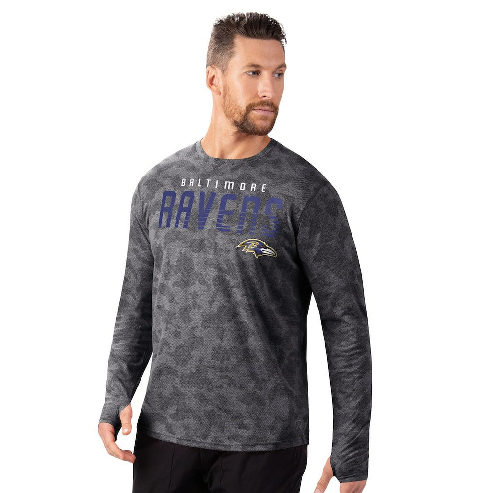 Baltimore Ravens MSX by Michael Strahan Performance Camo Long Sleeve T-Shirt Black - NFL