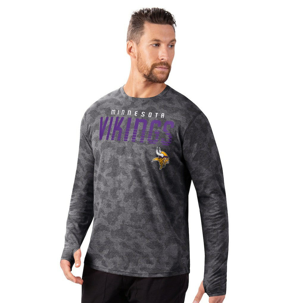 Minnesota Vikings MSX by Michael Strahan Performance Camo Long Sleeve T-Shirt Black - NFL