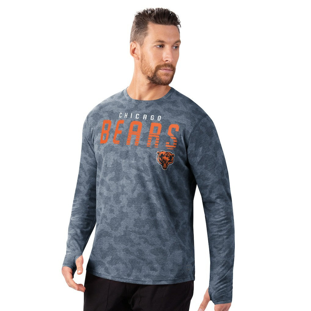 Chicago Bears MSX by Michael Strahan Performance Camo Long Sleeve T-Shirt Navy - NFL