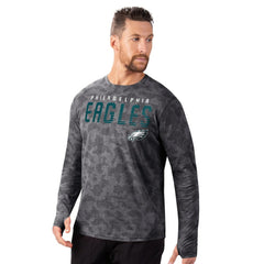 Philadelphia Eagles MSX by Michael Strahan Performance Camo Long Sleeve T-Shirt Black - NFL