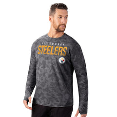 Pittsburgh Steelers MSX by Michael Strahan Performance Camo Long Sleeve T-Shirt Black - NFL