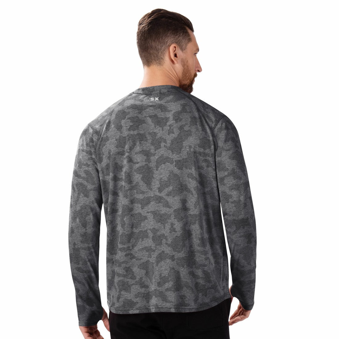 Detroit Lions MSX by Michael Strahan Performance Camo Long Sleeve T-Shirt Black - NFL