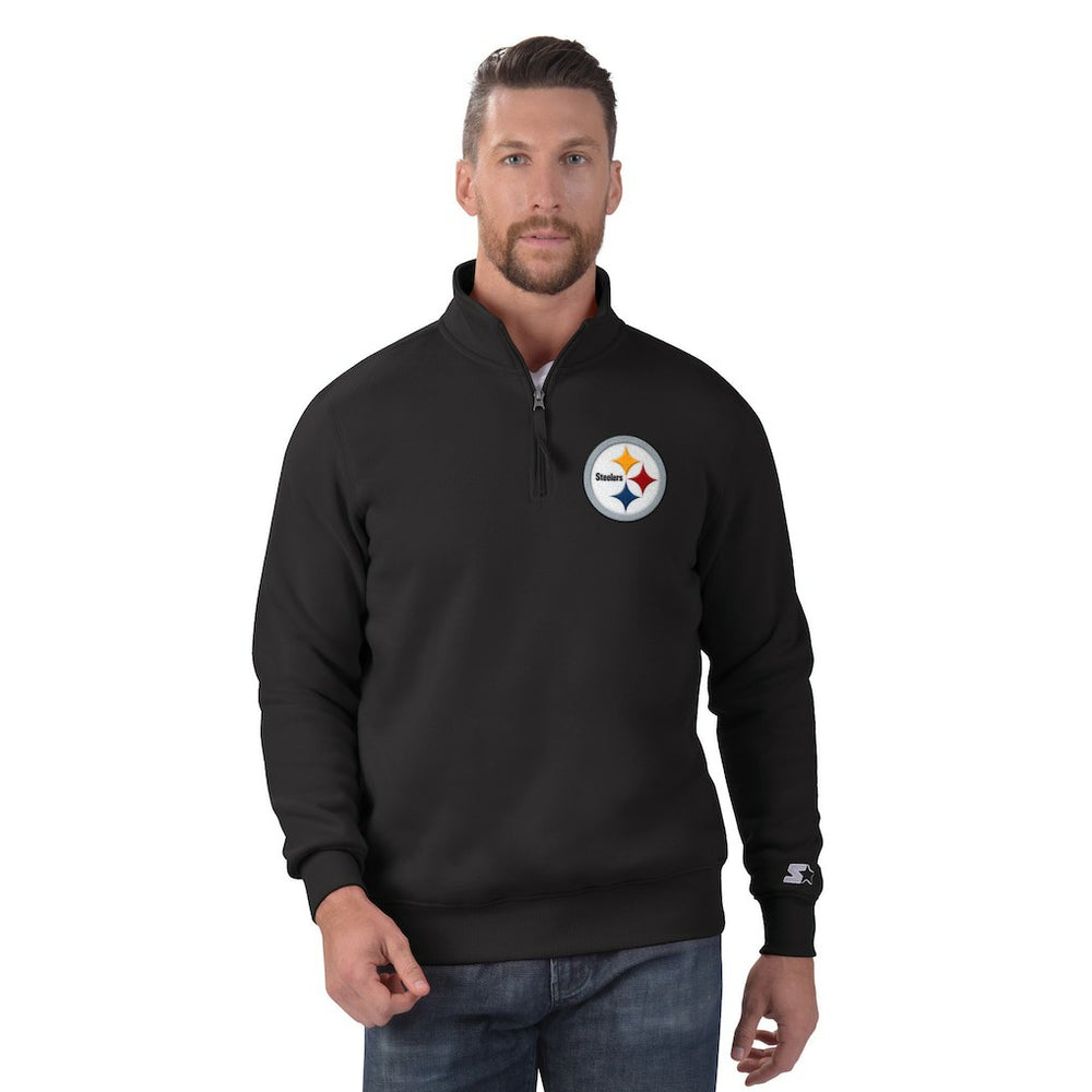 Pittsburgh Steelers Starter Classic Quarter-Zip Pullover Sweatshirt Black - NFL